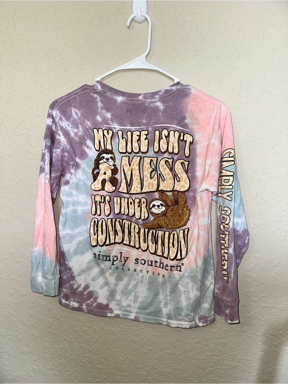 Simply Southern Pastel Tie-Dye Long Sleeve Shirt - Pink, Purple, Blue